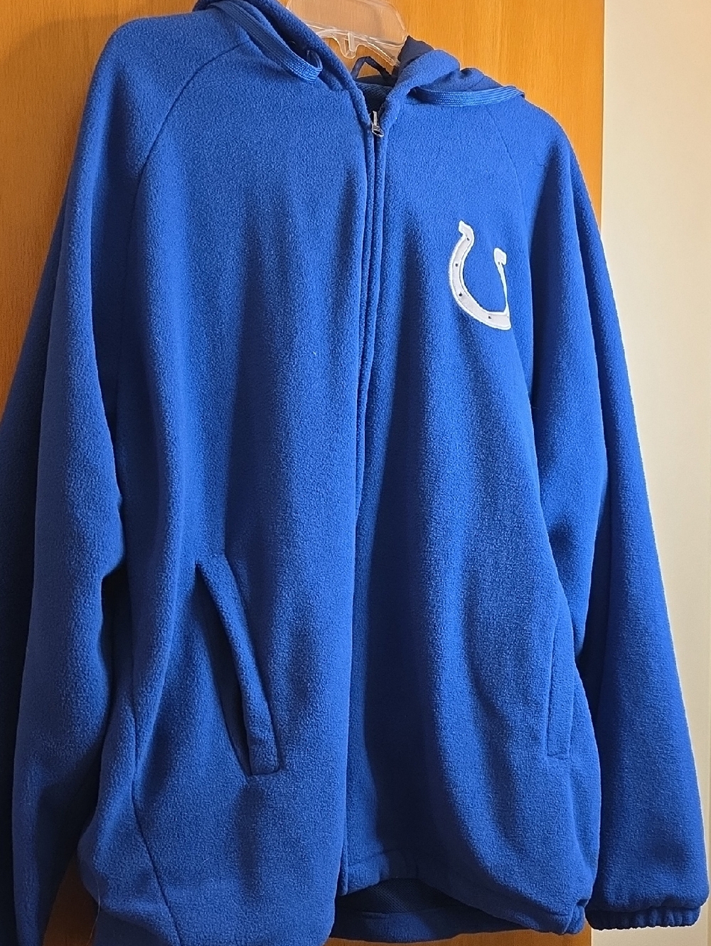 COLTS Blue Zip-Up Hoodie with Horseshoe Logo Mens XL